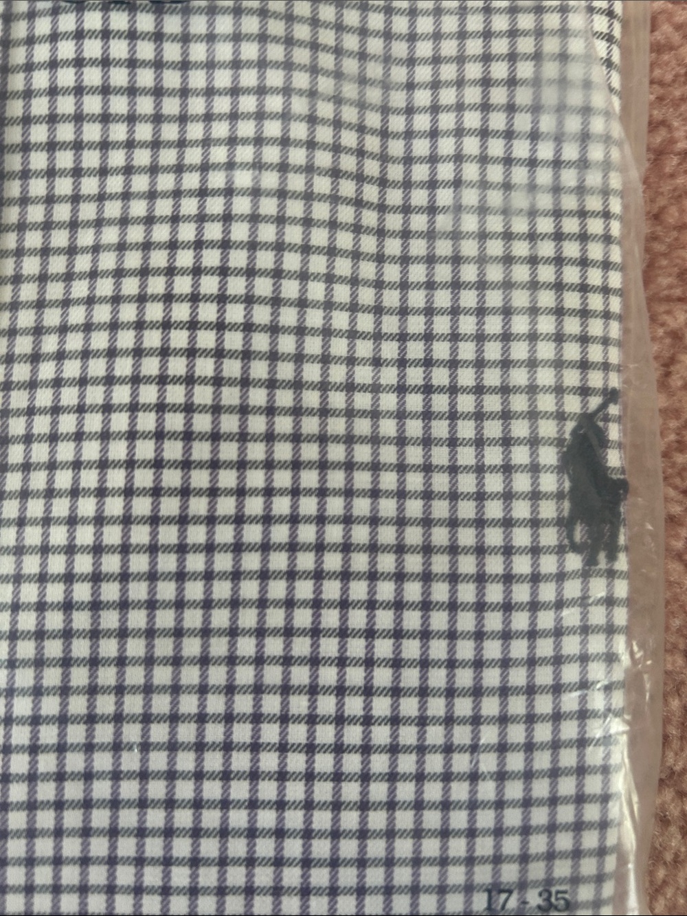 Ralph Lauren Navy and White Gingham Button-Down Shirt - Picture 3 of 5